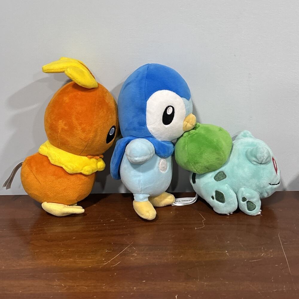 Pokemon Center Plush Lot Torchic Piplup Bulbasaur Stuffed Animals - Picture 2 of 8